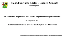 Die Zukunft der D&ouml;rfer - Unsere Zukunft