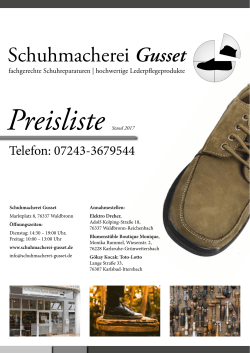 Preisliste - Schuhmacherei Gusset