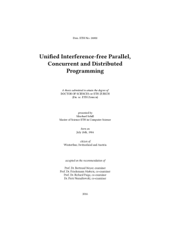 Uni ed Interference-free Parallel, Concurrent and - ETH E