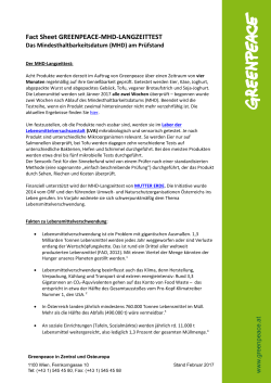 Fact Sheet GREENPEACE-MHD