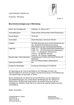 Landratsamt Heilbronn Brennholzversteigerung in Weinsberg