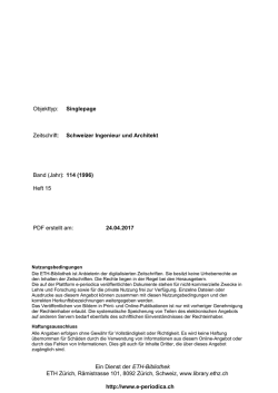 Schweizer Ingenieur und Architekt Band (Jahr): 114 - E