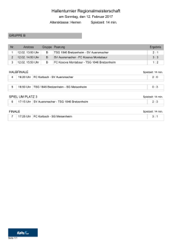 Hallenturnier Regionalmeisterschaft