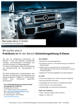 Mercedes-Benz G GmbH Wir suchen eine/n Praktikant/in für den