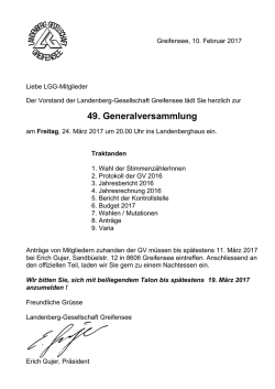 GV-Einladung - Landenberggesellschaft Greifensee