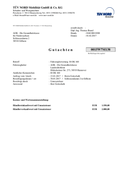 Gutachten T&Uuml;V Nord - Zoll