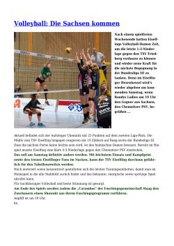 Volleyball: Die Sachsen kommen