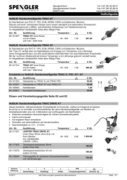 Heißluftgeräte Düsen und Verarbeitungsgeräte Seite 82 und 83