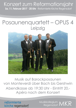 Posaunenquartett – OPUS 4 - beim Musikkollegium Regensdorf