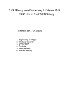 7. Ok Sitzung vom Donnerstag 9. Februar 2017 - UV