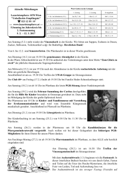 Mitteilungen FEBRUAR - Pfarre Altlerchenfeld