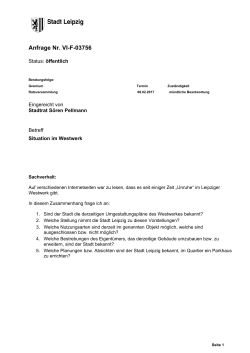 Anfrage Nr. VI-F-03756 - Linksfraktion Leipzig