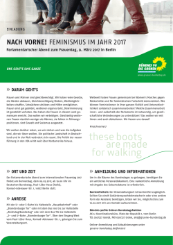 Einladung: NACH VORNE! FEMINISMUS IM JAHR 2017 (9. März