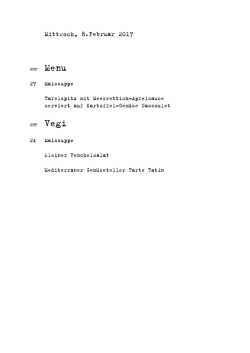 Mittwoch, 8.Februar 2017