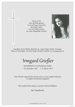 Irmgard Grie&szlig;er - Bestattung Kogler