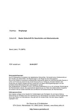 (Jahr): 71 (1971) PDF erstellt am - E