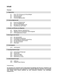 Muster einer Vereinssatzung für (Mehrsparten