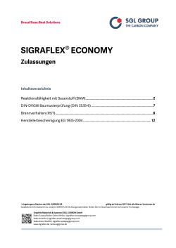 Zulassungen SIGRAFLEX ECONOMY