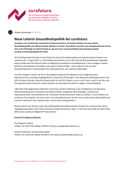 Neue Leiterin Gesundheitspolitik bei curafutura
