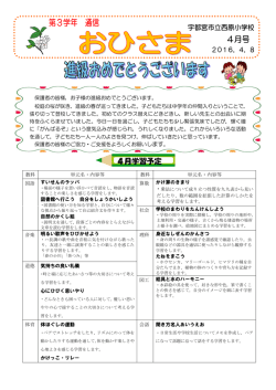 H28 3学年だより4月号