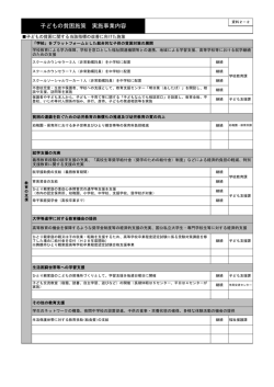 子どもの貧困施策 実施事業内容