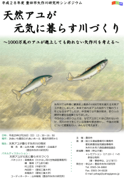 矢作川研究所シンポジウム （PDF 668.9KB）