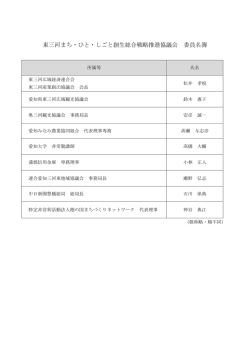 東三河まち・ひと・しごと創生総合戦略推進協議会 委員