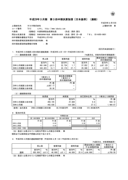 平成29年3月期 第3四半期決算短信〔日本基準〕（連結）