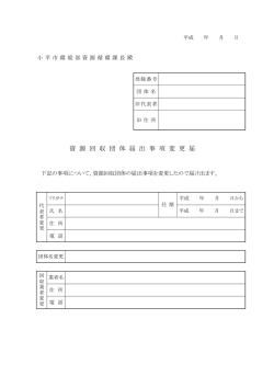 資 源 回 収 団 体 届 出 事 項 変 更 届