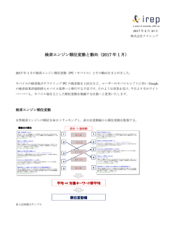 検索エンジン順位変動と動向（2017 年 1 月）