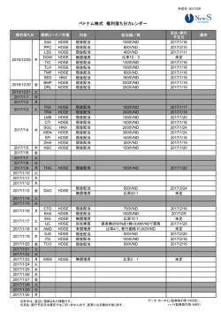 ベトナム株式 権利落ち日カレンダー