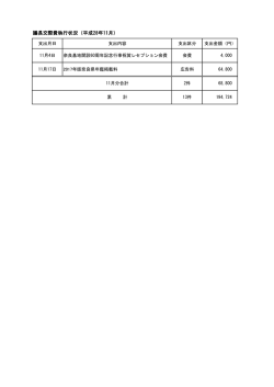 議長交際費執行状況（平成28年11月）