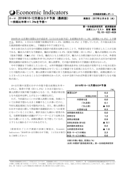 Economic Indicators 定例経済指標レポート