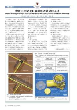 中圧 B 対応 PE 管同径活管分岐工法