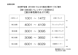 神戸会場 2月10日開催第1380回オークションセリ順及び車両展示ヤード