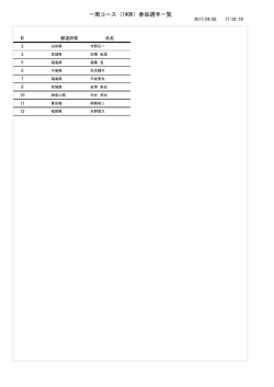 一周コース（140K）参加選手一覧