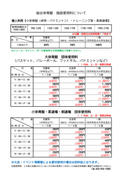 使用料金表（PDF：58KB）