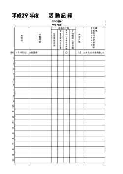 平成29 年度 活 動 記 録