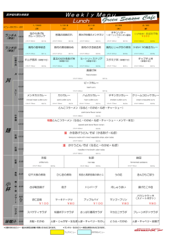 医学食堂週間メニュー（1月30日～2月3日）
