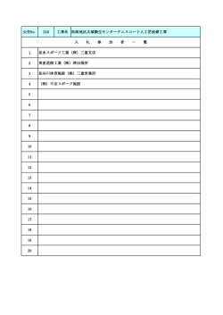 公告No. 216 工事名 松阪地区広域衛生センターテニスコート人工芝改修