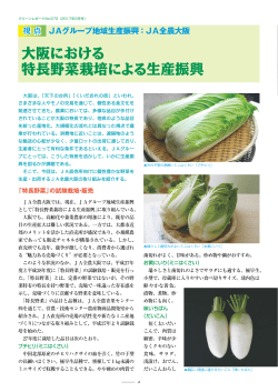 大阪における 特長野菜栽培による生産振興