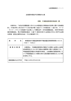 公表情報様式－1－1 企画競争実施予定情報の公表 所属：千葉国道