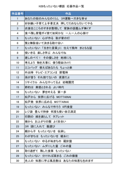 H28もったいない標語 応募作品一覧 作品番号 作品 1 あなたの街の