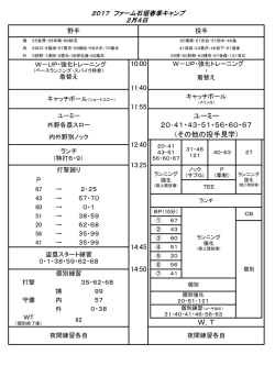 2軍 - 千葉ロッテマリーンズ石垣島春季キャンプ2017 キャンプ日程