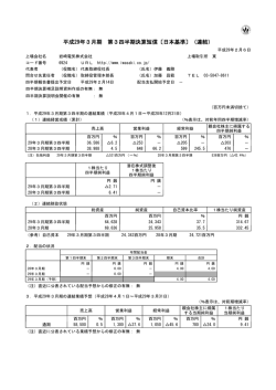 2017年3月期 第3四半期決算短信