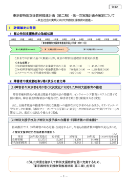 東京都特別支援教育推進計画（第二期）・第一次