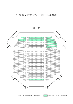 舞 台 江東区文化センター ホール座席表