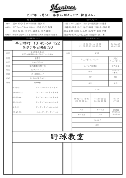 1軍メニュー