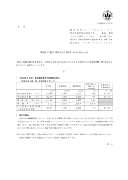 業績予想の修正に関するお知らせ