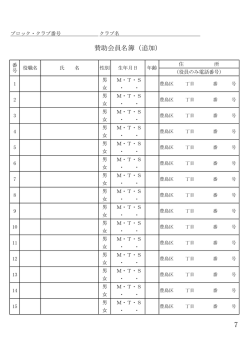 賛助会員名簿（追加）